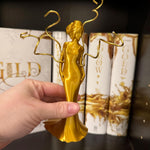 Golden Pet Female Statue | Bookshelf Decor | Bookish Merch-Create Fantasy Crafts
