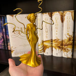 Golden Pet Female Statue | Bookshelf Decor | Bookish Merch-Create Fantasy Crafts