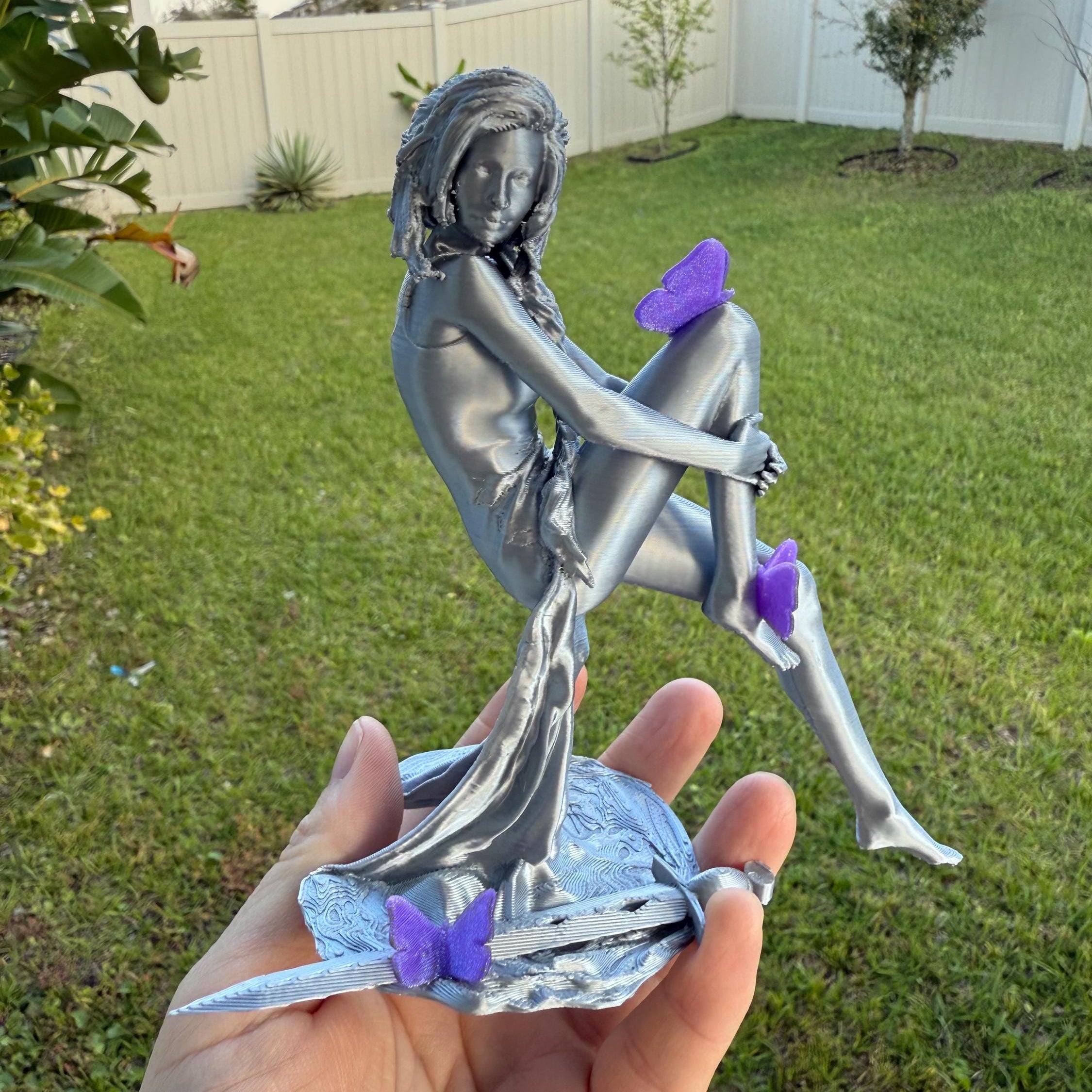 Silver Alchemist Statue 3D Printed Bookshelf Decor Bookish Merch-Create Fantasy Crafts