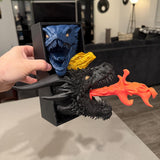 Three Dragon Book Nook With or Without Removable Flame 3D Printed Choose Color Fantasy Horror Book Shelf Decor Book End 4x8-Create Fantasy Crafts