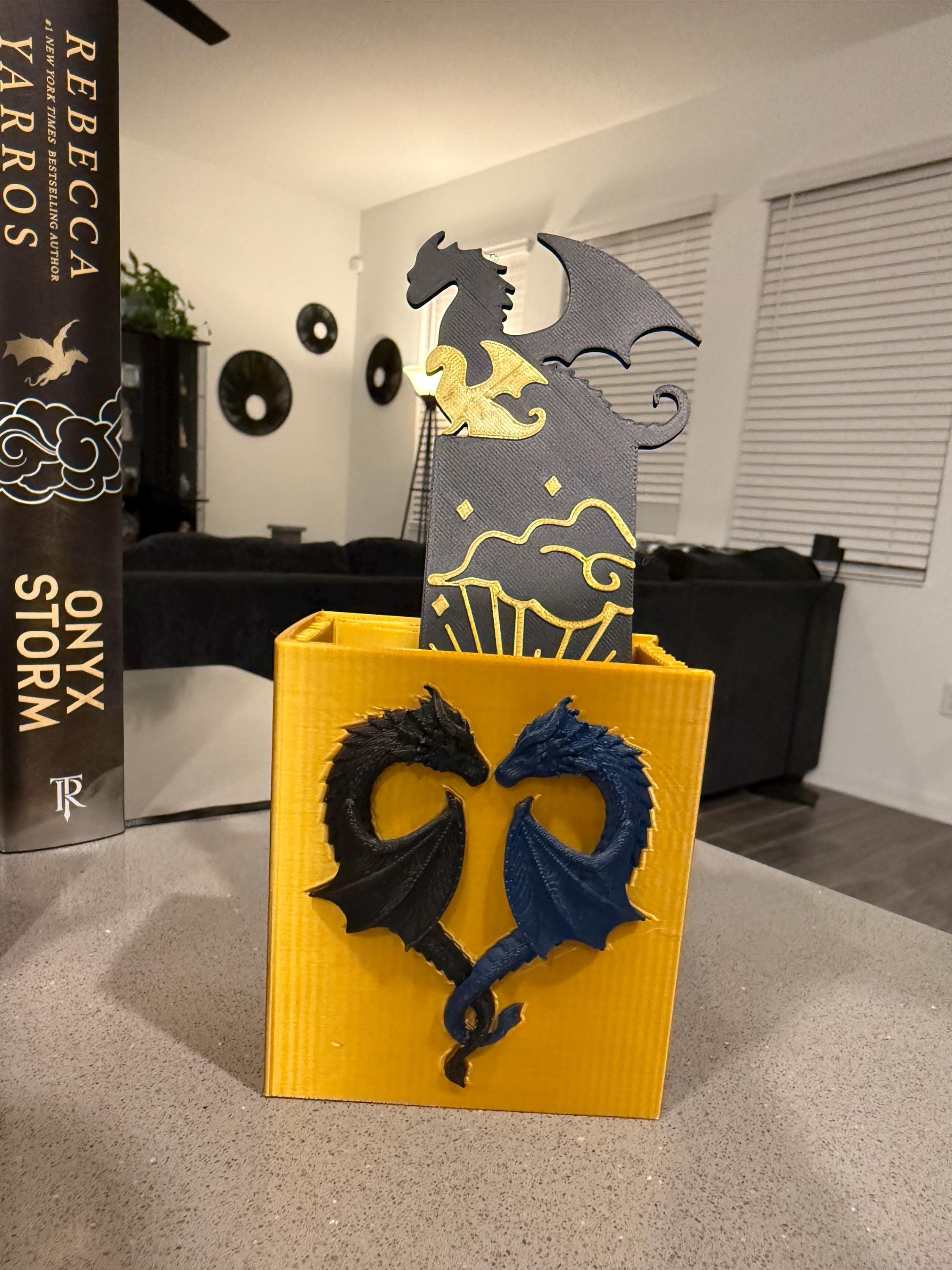 Dragon Heart Bookmark Holder 3D Print Customizable Choose Color-Create Fantasy Crafts