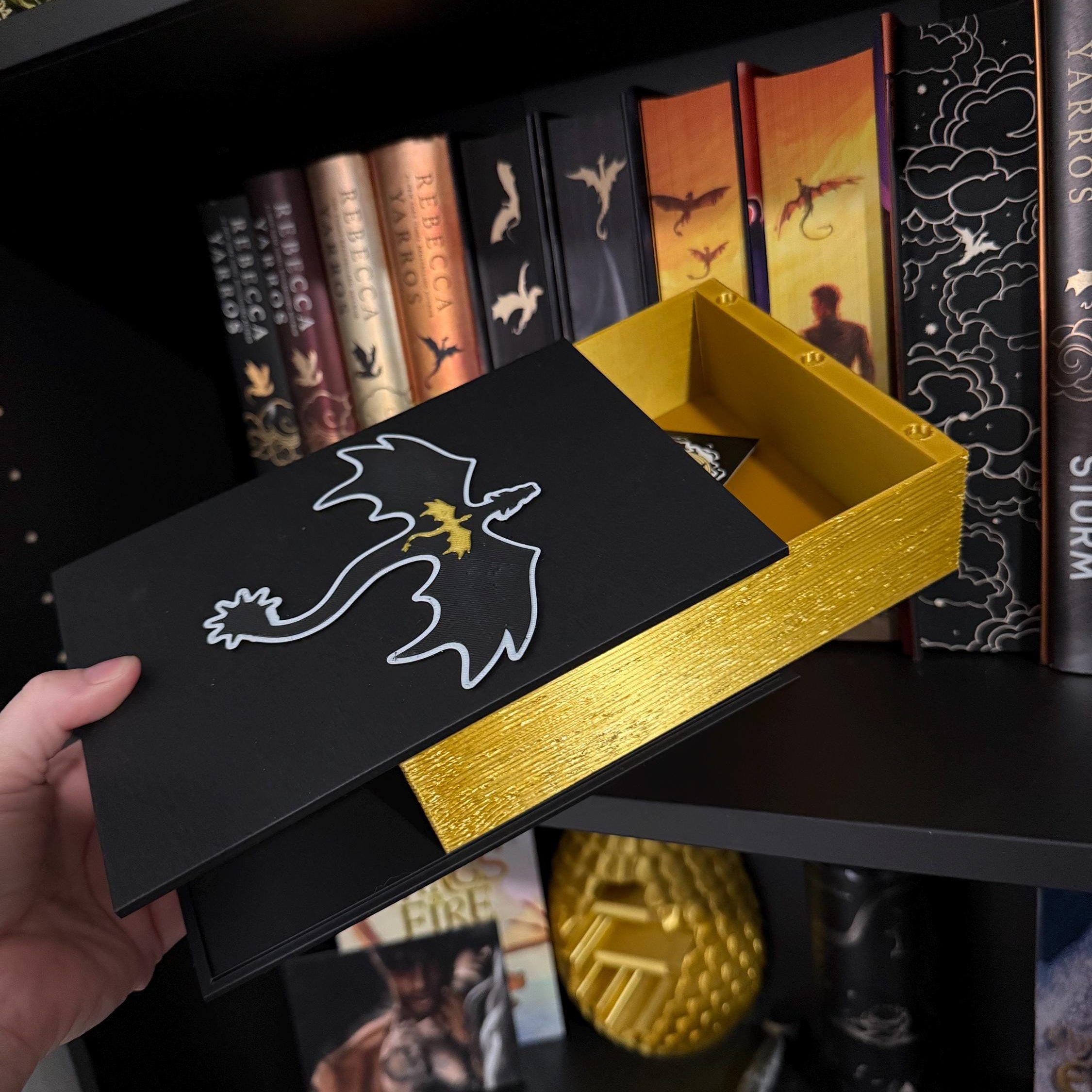Book Storage Box 3D Printed - Stash Box Storage D&D Dice Card Box-Create Fantasy Crafts