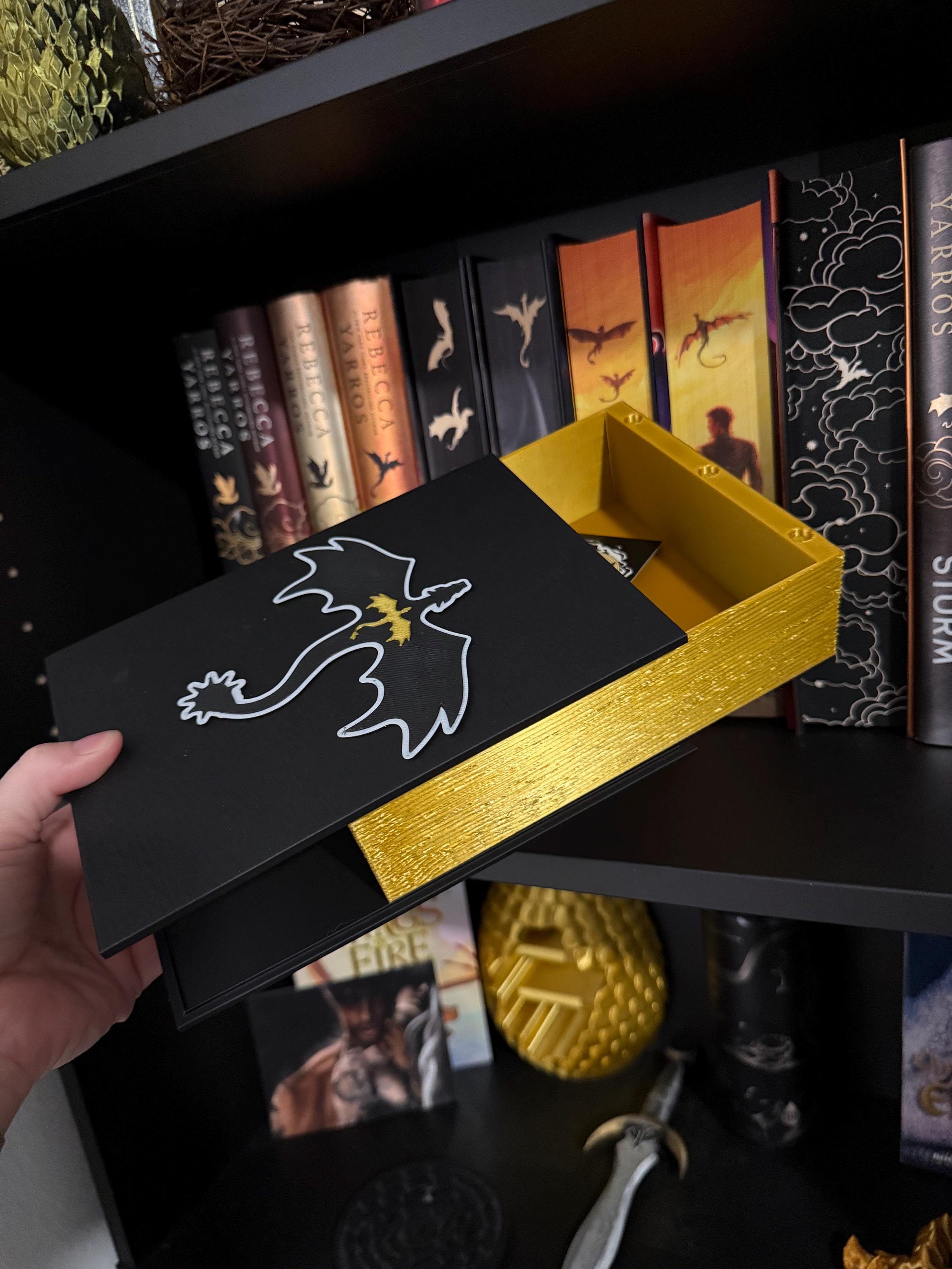 Book Storage Box 3D Printed - Stash Box Storage D&D Dice Card Box-Create Fantasy Crafts