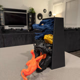 Three Dragon Book Nook With or Without Removable Flame 3D Printed Choose Color Fantasy Horror Book Shelf Decor Book End 4x8-Create Fantasy Crafts