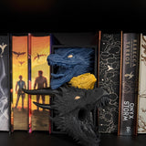 Three Dragon Book Nook With or Without Removable Flame 3D Printed Choose Color Fantasy Horror Book Shelf Decor Book End 4x8-Create Fantasy Crafts