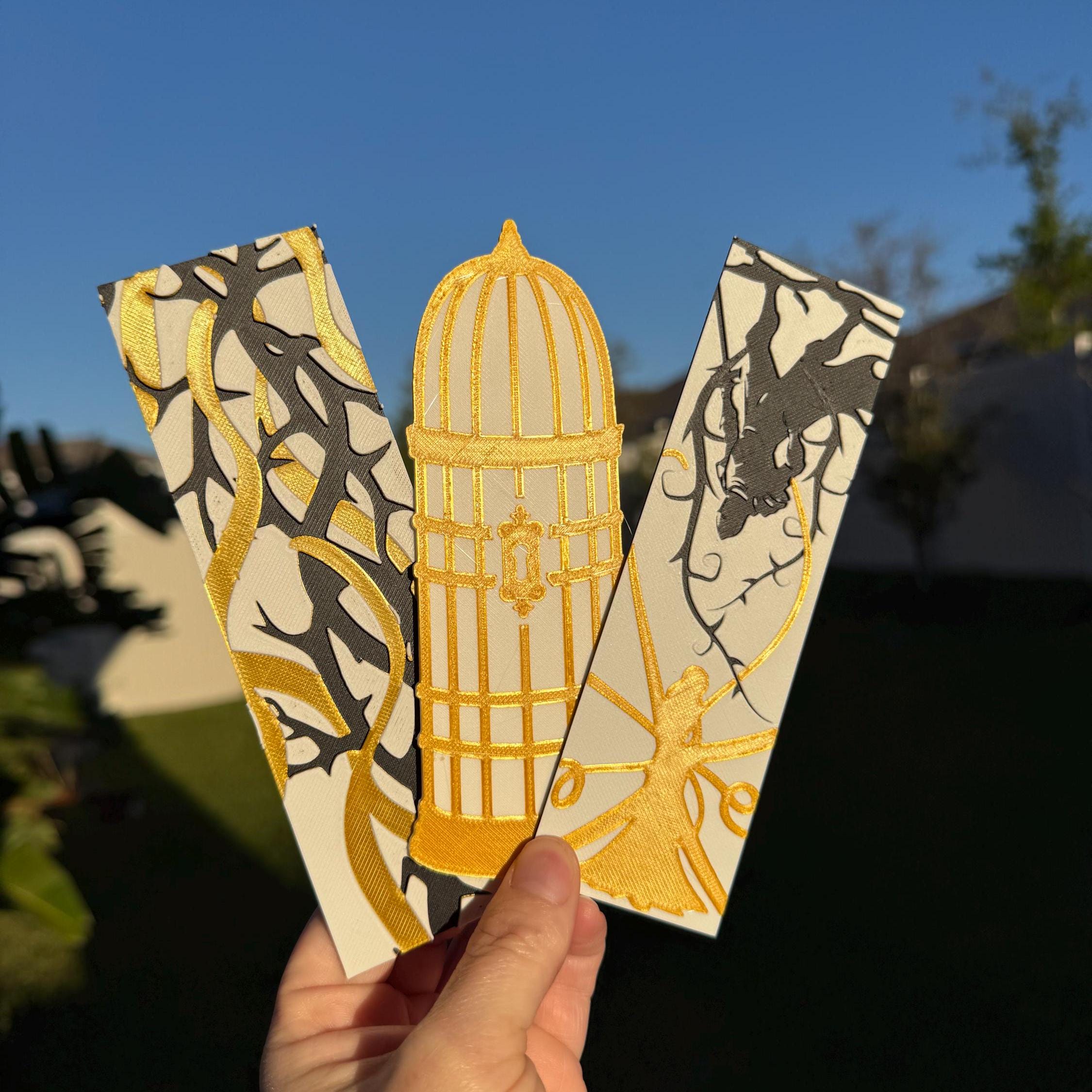 3D Printed Golden Touched Bookmarks - Made with HueForge-Create Fantasy Crafts