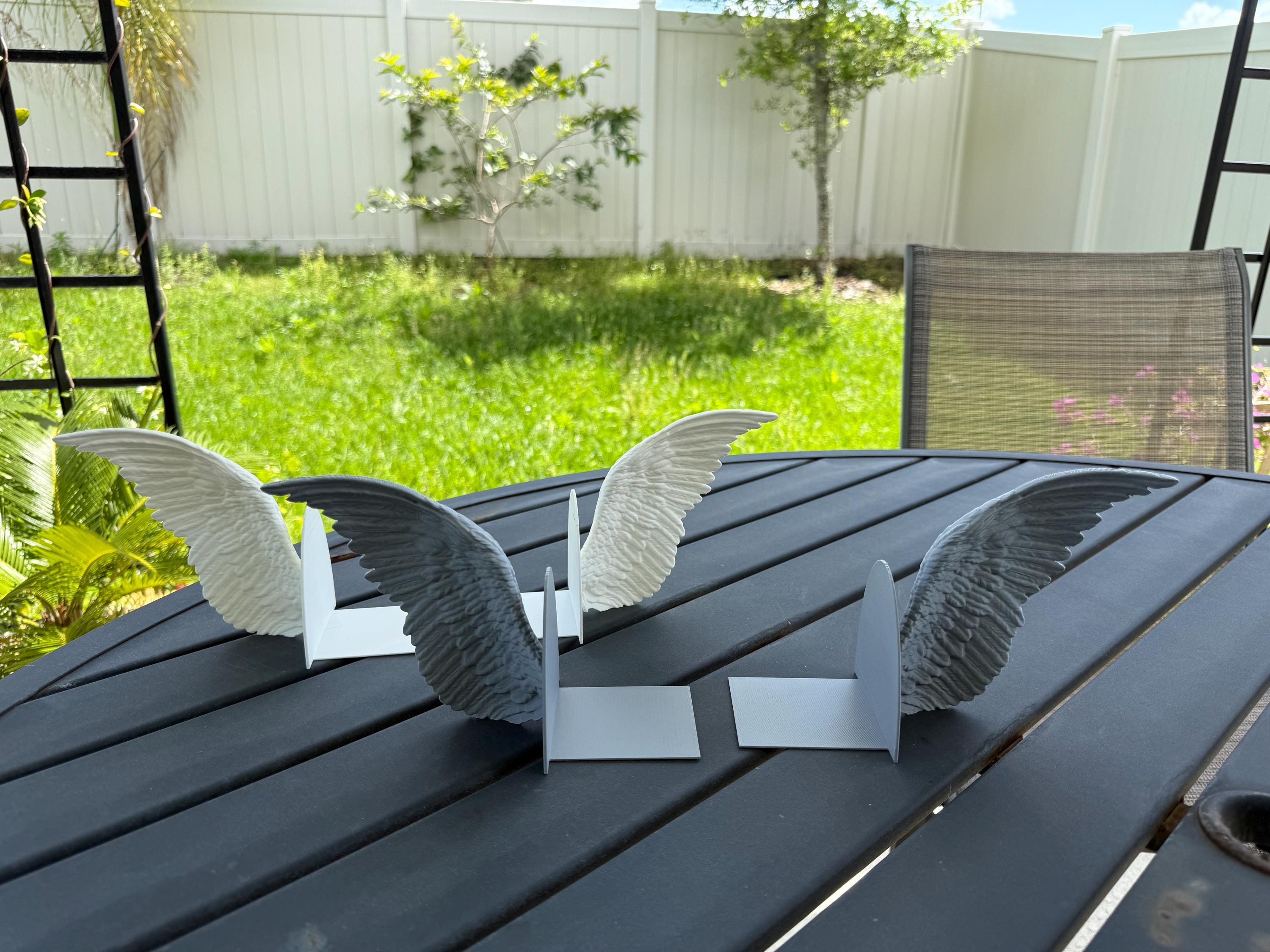 Angel Wing Book End Set 3D Printed Choose Color Fantasy Book Shelf Decor Book End-Create Fantasy Crafts