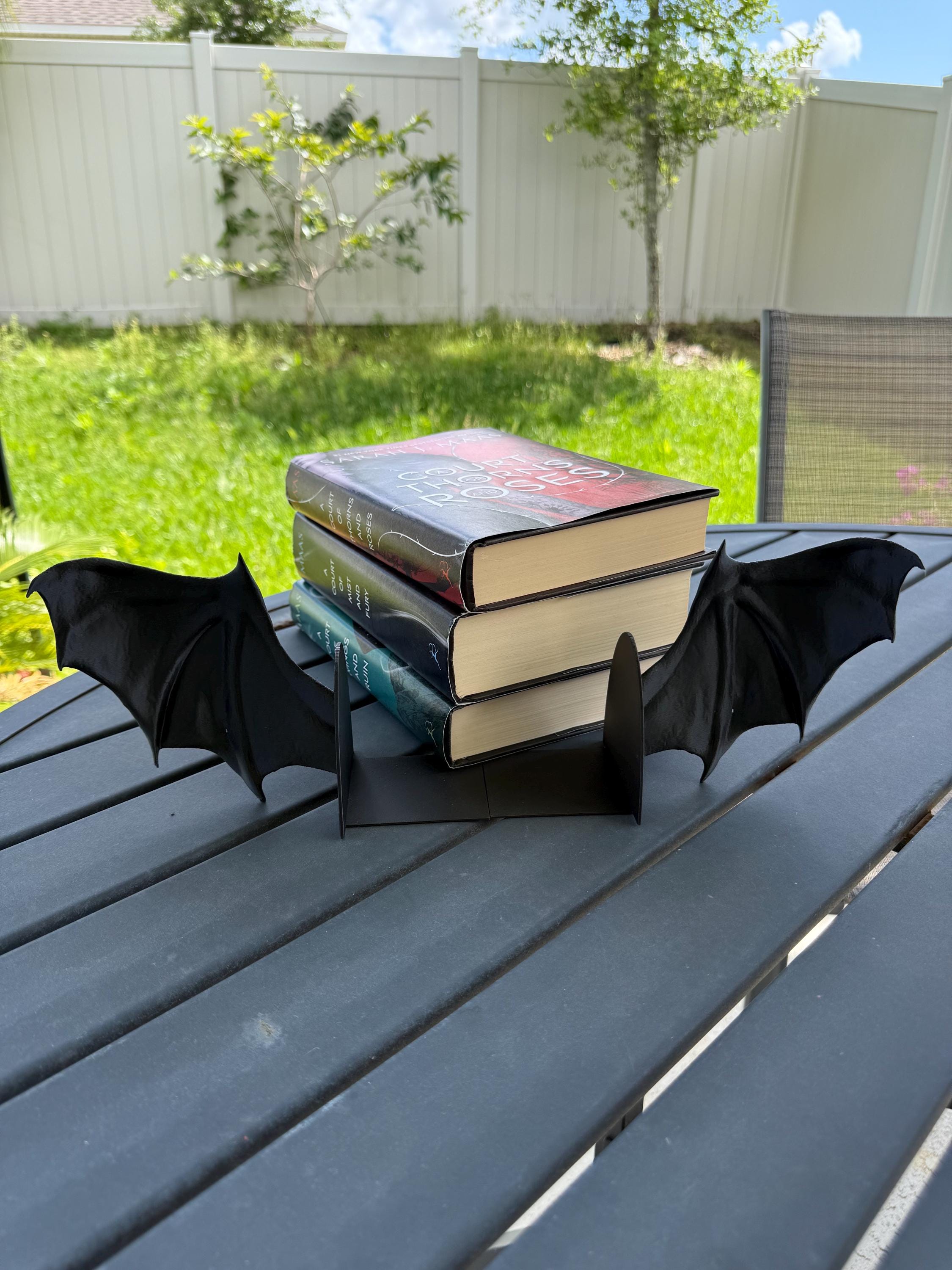 Bat Wing Book End Set 3D Printed Choose Color Fantasy Book Shelf Decor Book End-Create Fantasy Crafts