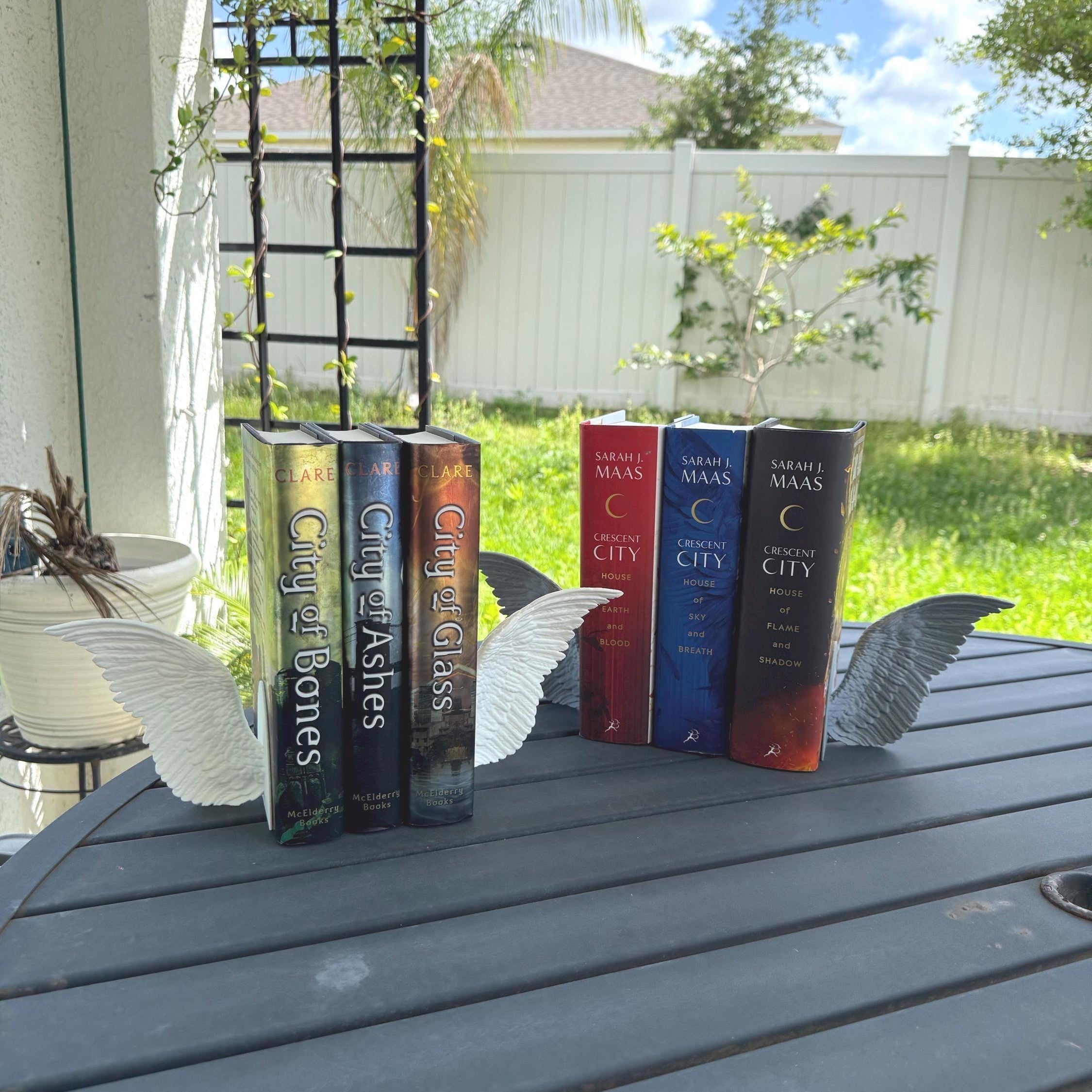 Angel Wing Book End Set 3D Printed Choose Color Fantasy Book Shelf Decor Book End-Create Fantasy Crafts