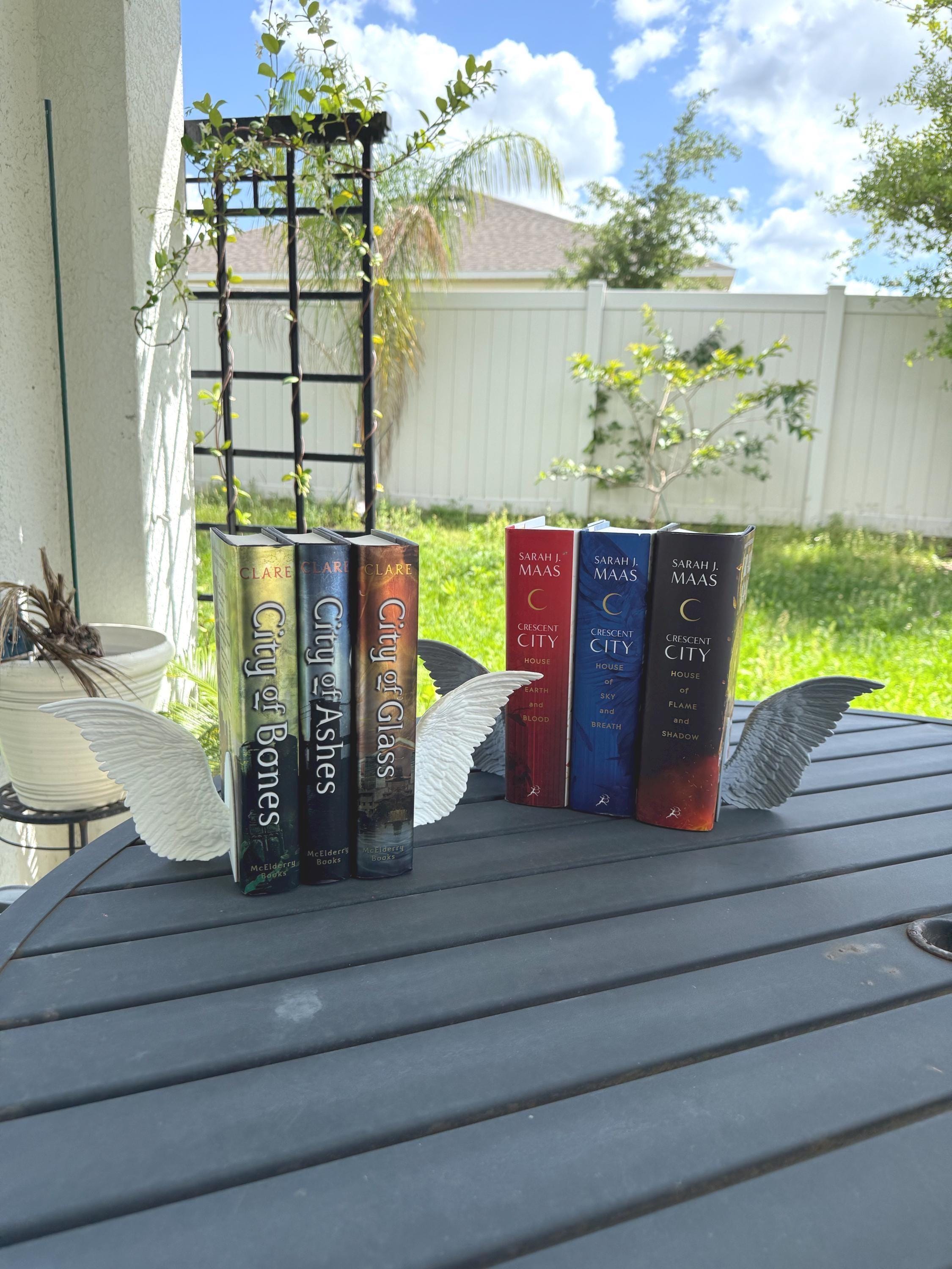 Angel Wing Book End Set 3D Printed Choose Color Fantasy Book Shelf Decor Book End-Create Fantasy Crafts