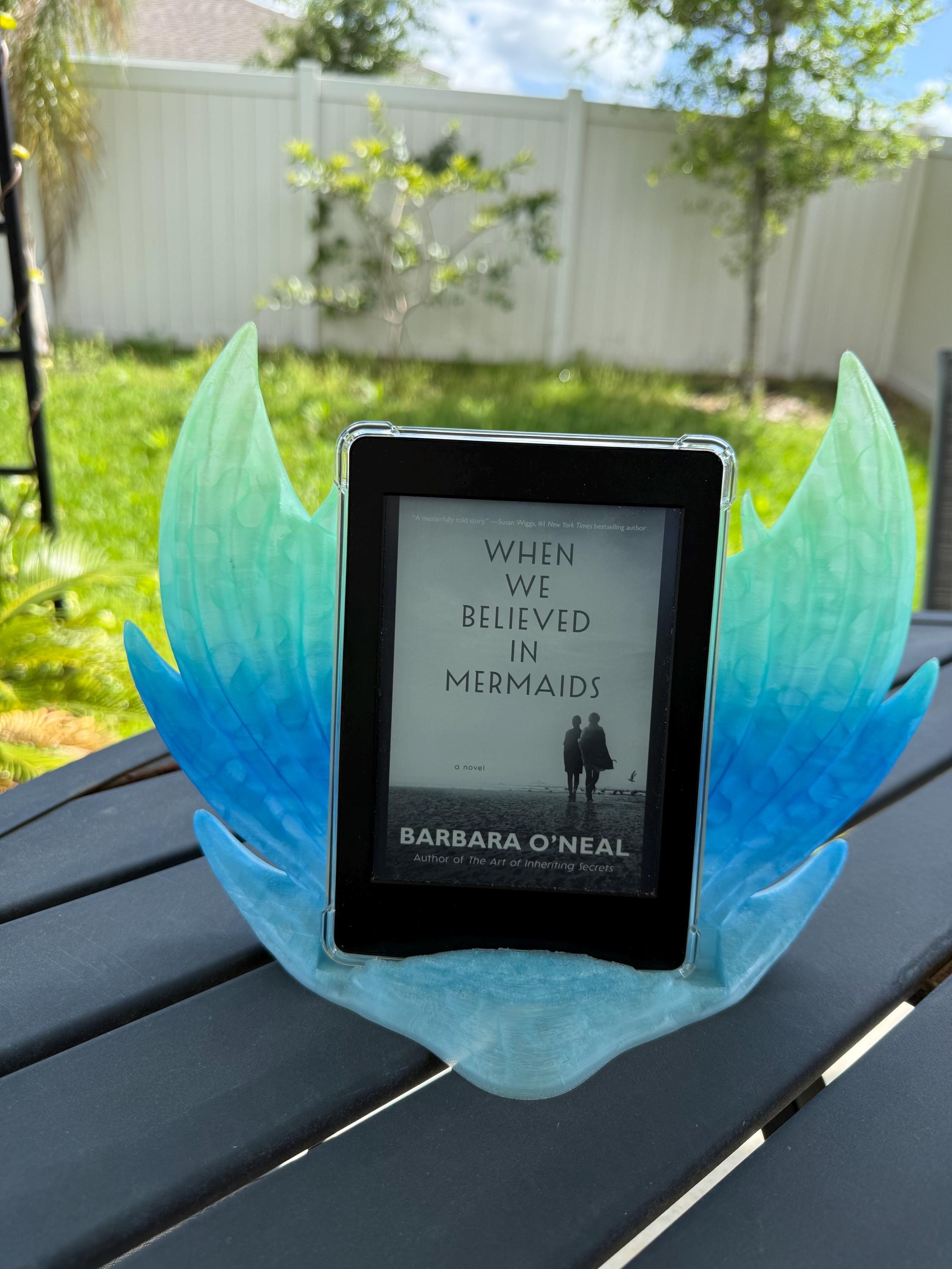 Mermaid Tail E Reader Holder 3D Printed Choose Color Fantasy Book Shelf Decor Kindle-Create Fantasy Crafts