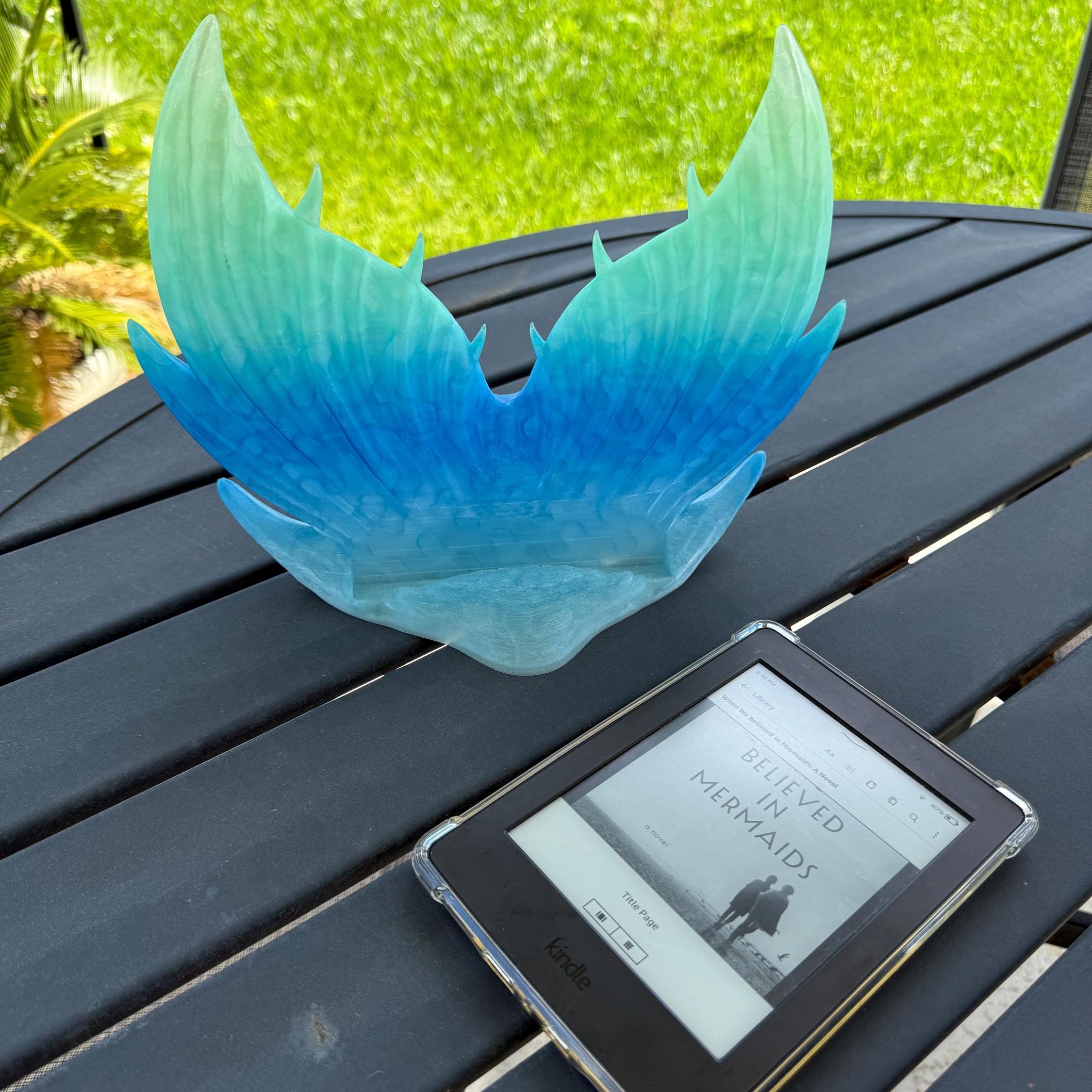 Mermaid Tail E Reader Holder 3D Printed Choose Color Fantasy Book Shelf Decor Kindle-Create Fantasy Crafts