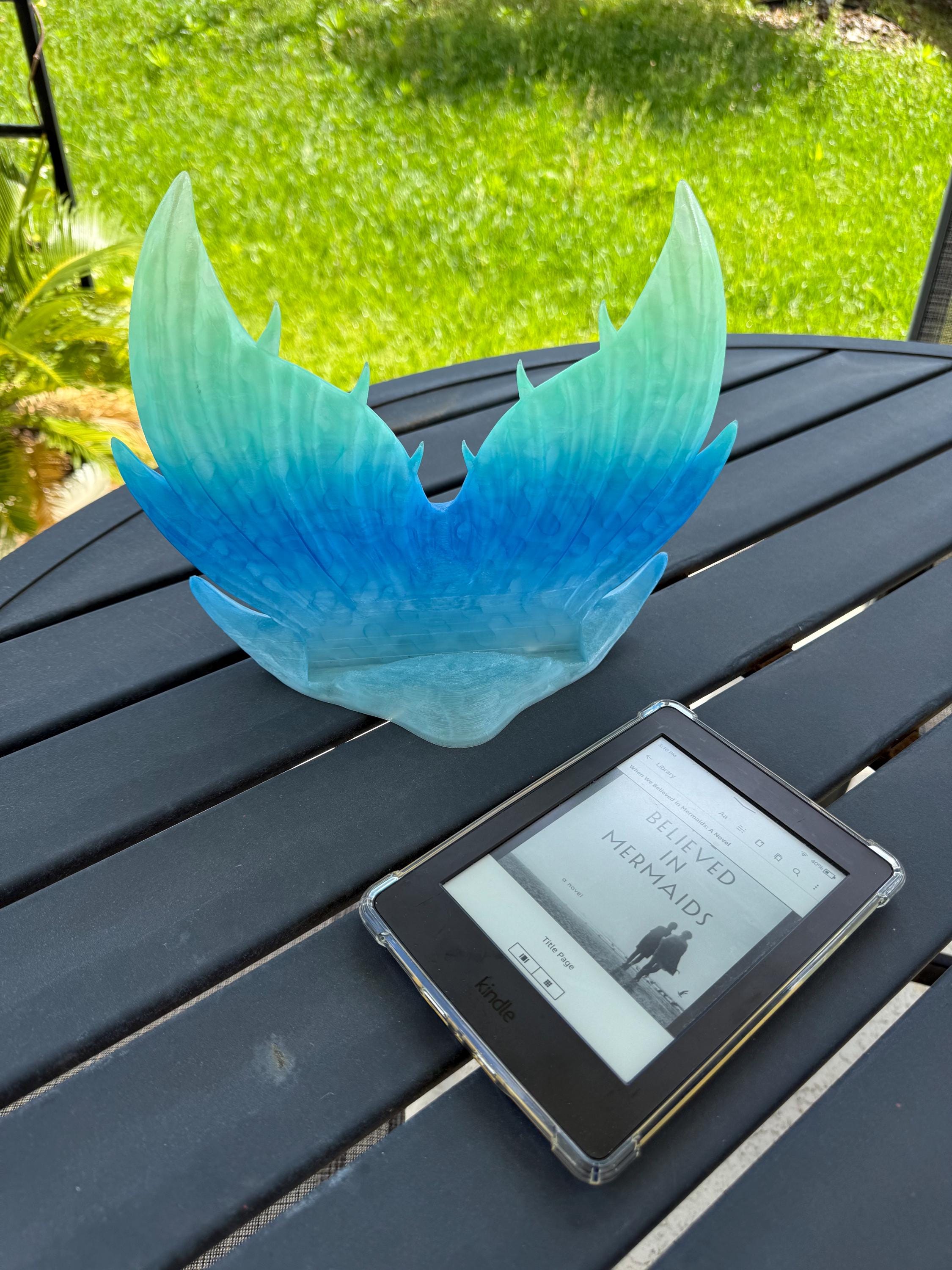 Mermaid Tail E Reader Holder 3D Printed Choose Color Fantasy Book Shelf Decor Kindle-Create Fantasy Crafts