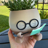 Cute Reading Planters Bookshelf Decor