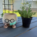 Cute Reading Planters Bookshelf Decor