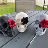 Skull Figure with a Rose With or Without Crown| Bookshelf Decor | Dark Romance |