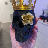 Skull Figure with a Rose With or Without Crown| Bookshelf Decor | Dark Romance |